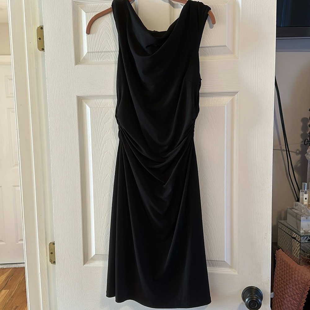 Black poly blend dress